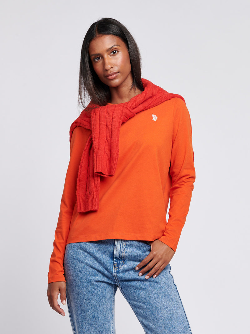 Womens Long Sleeve T-Shirt in Pureed Pumpkin