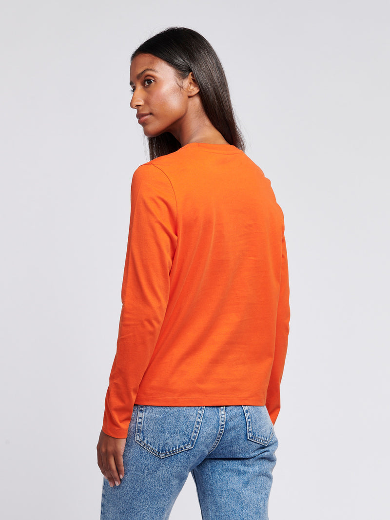 Womens Long Sleeve T-Shirt in Pureed Pumpkin