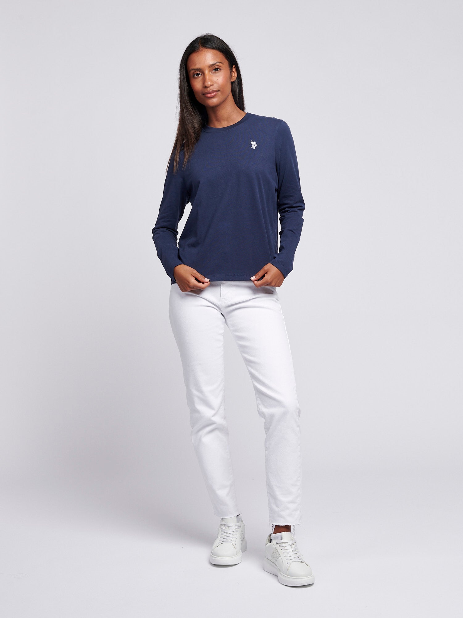 Womens Long Sleeve T-Shirt in Navy Iris