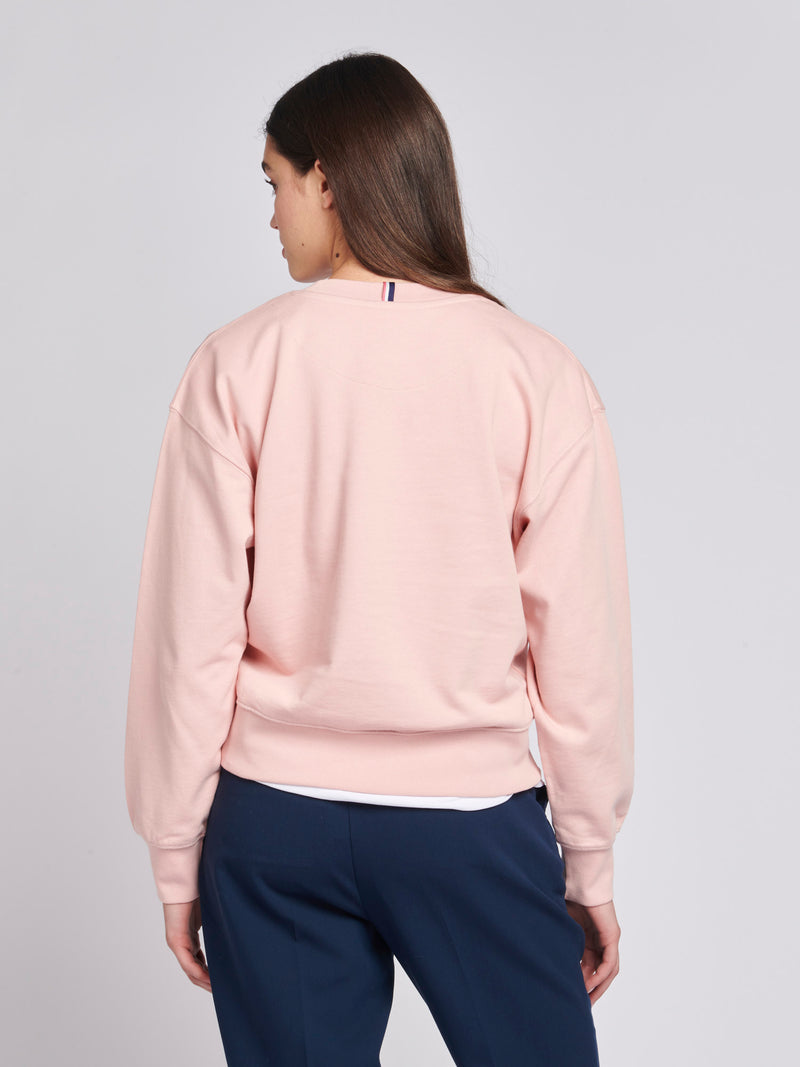 Womens Large Tonal Double Horsemen Sweatshirt in Silver Pink