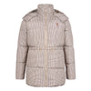 Womens Drawcord Waist Puffer Coat in Sesame