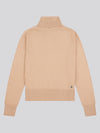 Womens Roll Neck Fine Knit Jumper in Cuban Sand