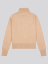 Womens Roll Neck Fine Knit Jumper in Cuban Sand