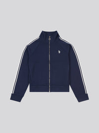 Womens Stripe Trim Zip Through Tracksuit Top in Navy Iris