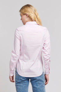 Womens Classic Fit Oxford Shirt in Silver Pink