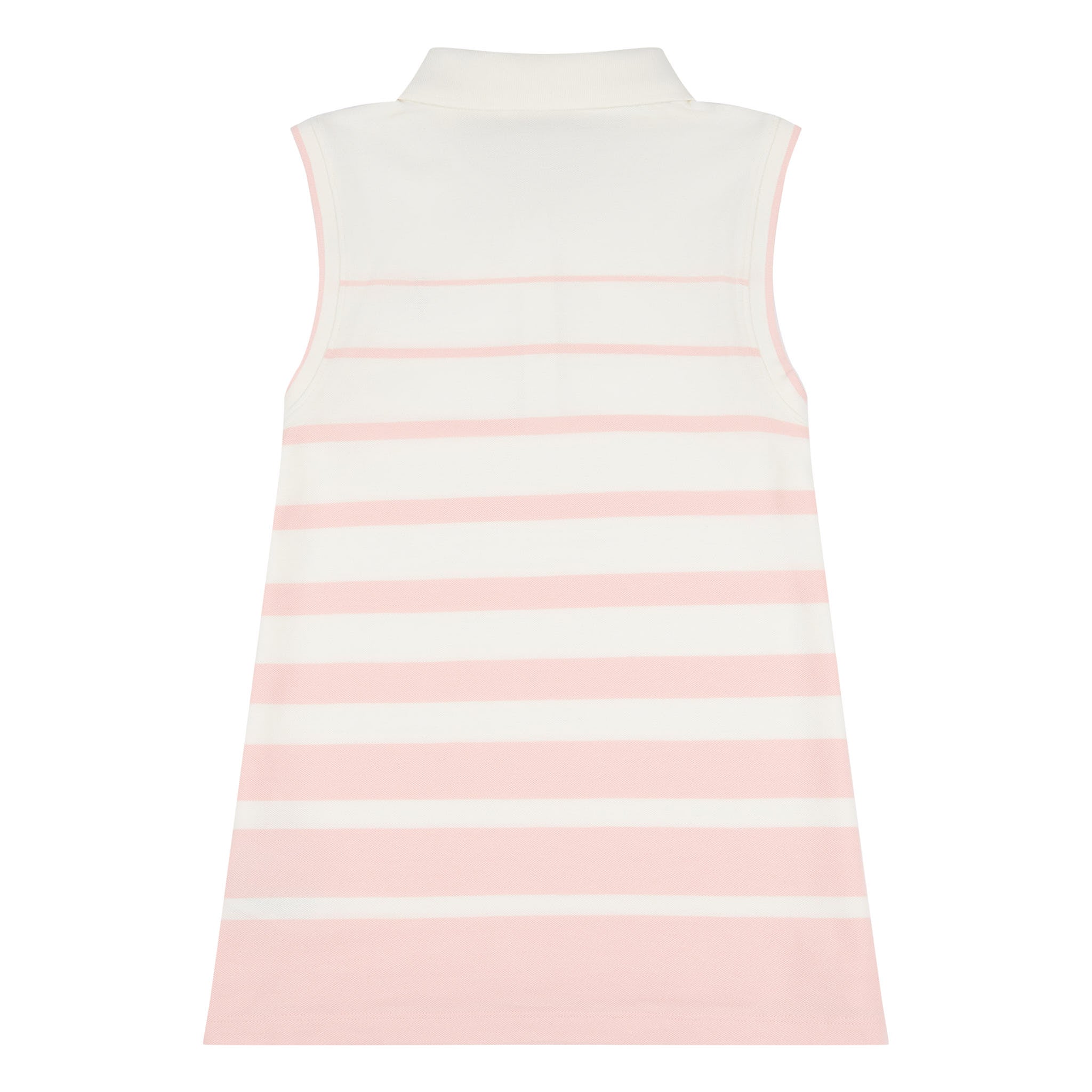 Womens Stripe Sleeveless Polo Shirt in Marshmallow