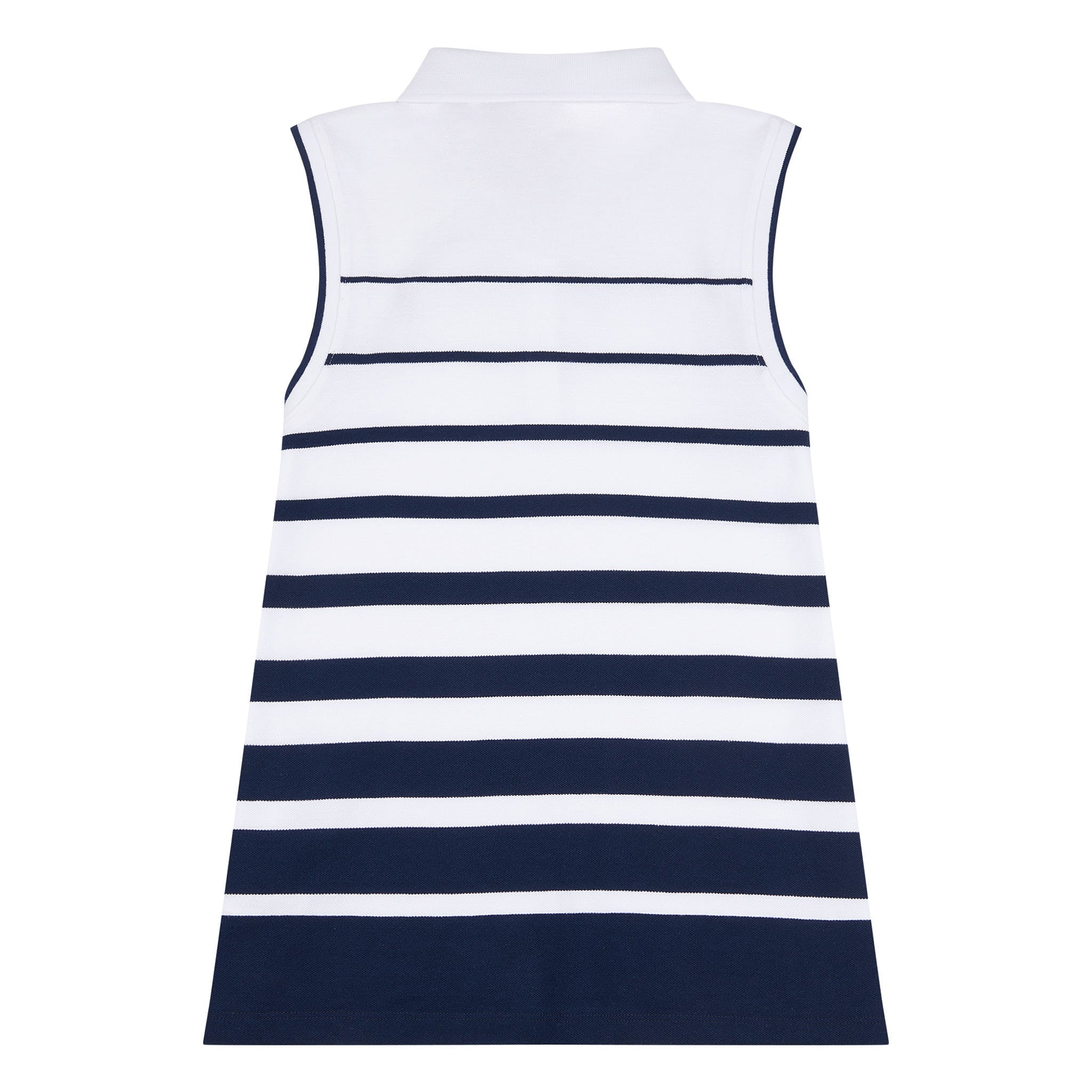 Womens Stripe Sleeveless Polo Shirt in Navy Iris