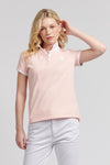 Womens Player 3 Pique Polo Shirt in Crystal Rose