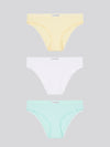 3 Pack Lace Trim Bikini Brief Pastel Yellow