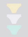 3 Pack Lace Trim Bikini Brief Pastel Yellow