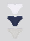 3 Pack Lace Trim Bikini Brief Peacoat