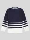 Womens Gradient Stripe Cardigan in Navy Iris