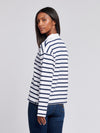 Womens Striped Rugby Top in Navy Iris