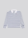 Womens Striped Rugby Top in Navy Iris