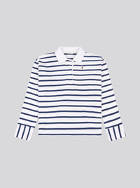 Womens Striped Rugby Top in Navy Iris