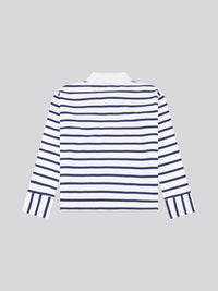 Womens Striped Rugby Top in Navy Iris