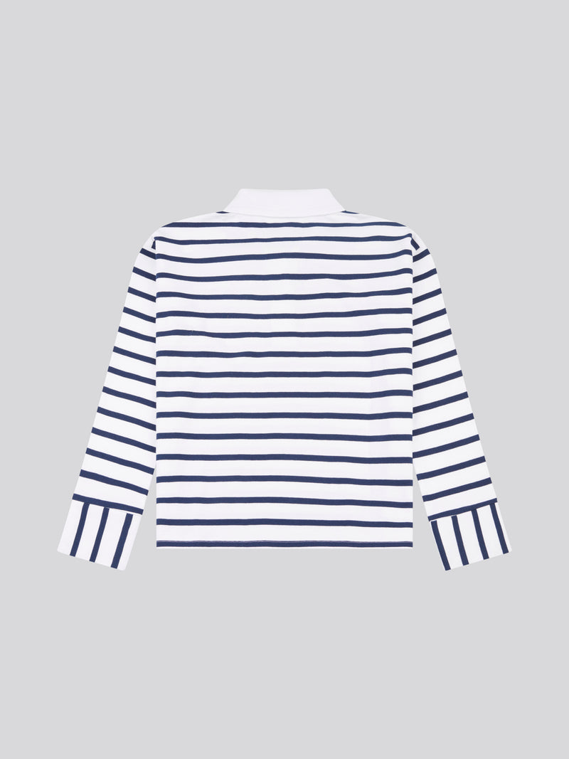 Womens Striped Rugby Top in Navy Iris