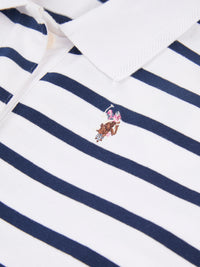 Womens Striped Rugby Top in Navy Iris