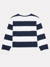 Womens Textured Stripe Sweatshirt in Navy Iris