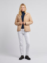 Womens Lightweight Quilted Jacket in Cuban Sand