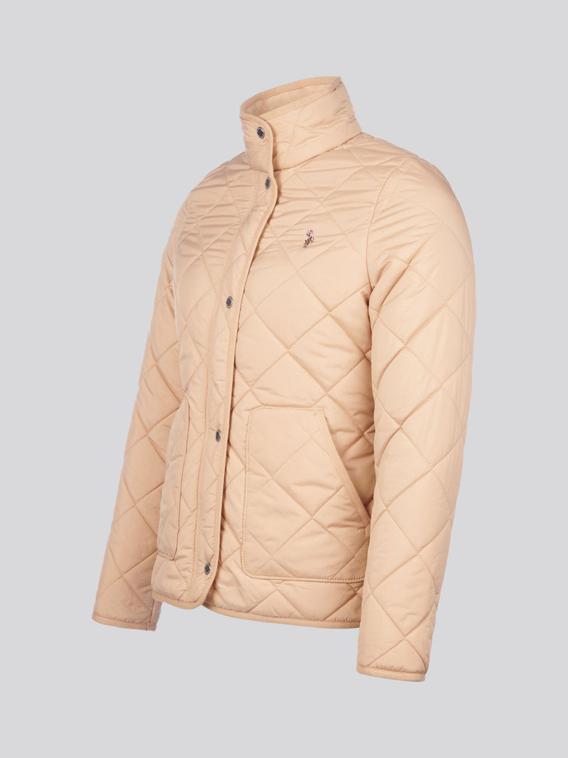 Womens Lightweight Quilted Jacket in Cuban Sand