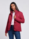 Womens Lightweight Quilted Jacket in Beet Red