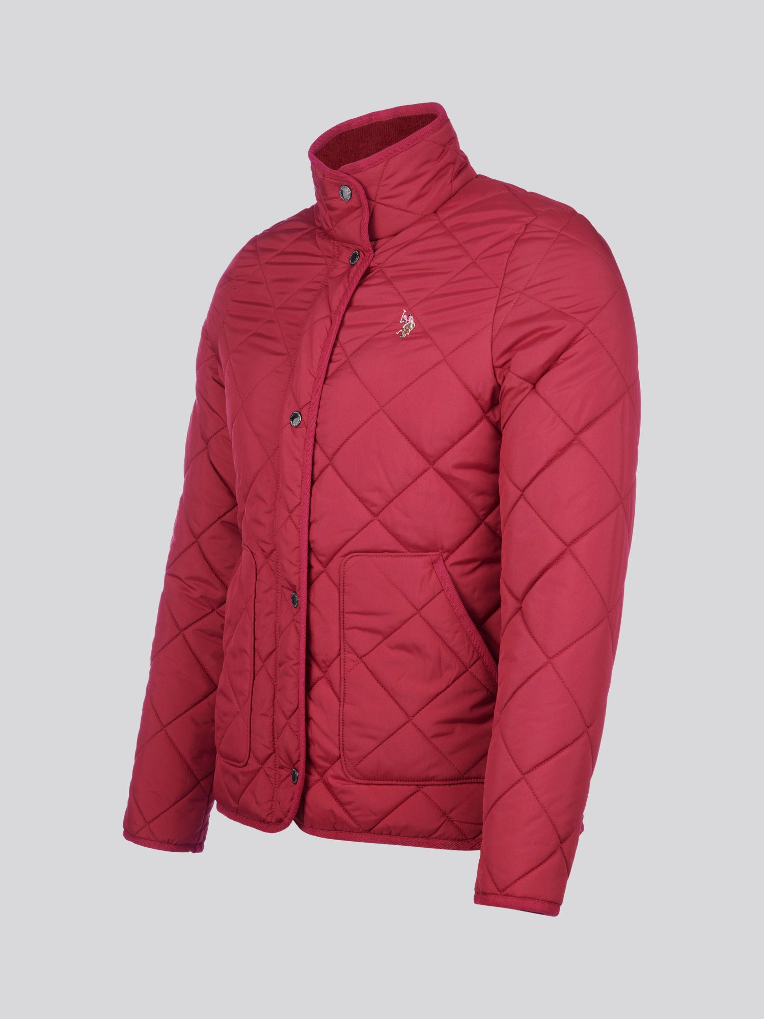 Womens Lightweight Quilted Jacket in Beet Red