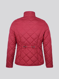 Womens Lightweight Quilted Jacket in Beet Red