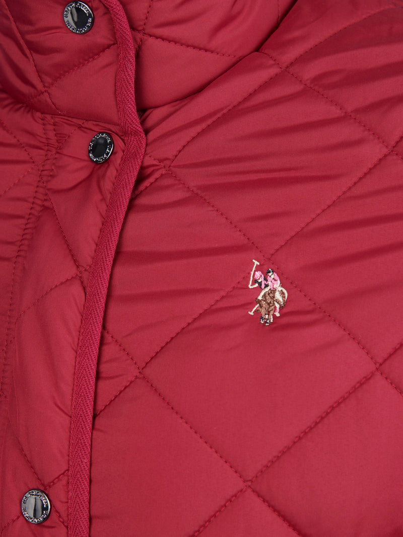 Womens Lightweight Quilted Jacket in Beet Red