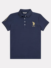 Womens Player 3 Gold Polo Shirt in Navy Iris