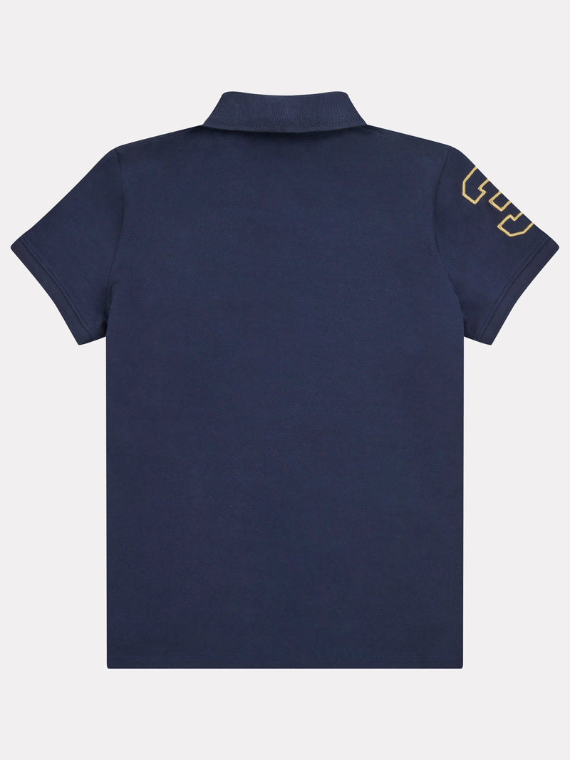 Womens Player 3 Gold Polo Shirt in Navy Iris