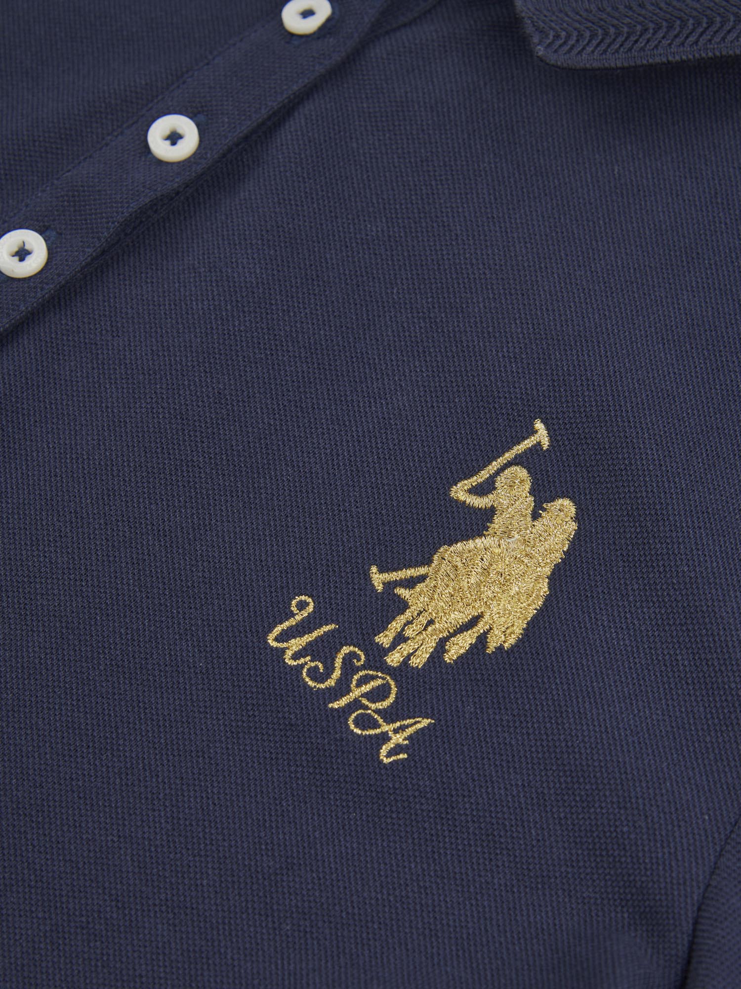 Womens Player 3 Gold Polo Shirt in Navy Iris