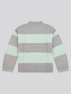 Womens Mixed Cable Stripe Jumper in Surf Spray