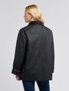 Womens Waxed Cotton Short Parka in Black