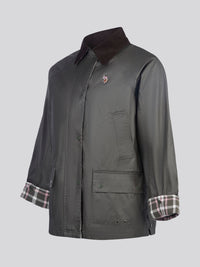 Womens Waxed Cotton Short Parka in Chimera