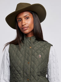 Womens Hacking Quilted Gilet in Chimera