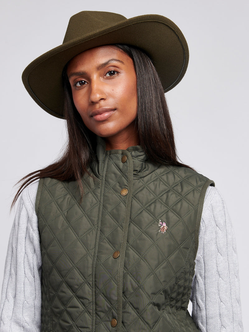 Womens Hacking Quilted Gilet in Chimera