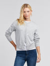 Womens Fine Knit Cardigan. Crafted in Pearl Grey Marl