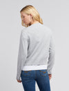 Womens Fine Knit Cardigan. Crafted in Pearl Grey Marl