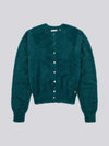 Womens Fluffy Cardigan in Deep Teal