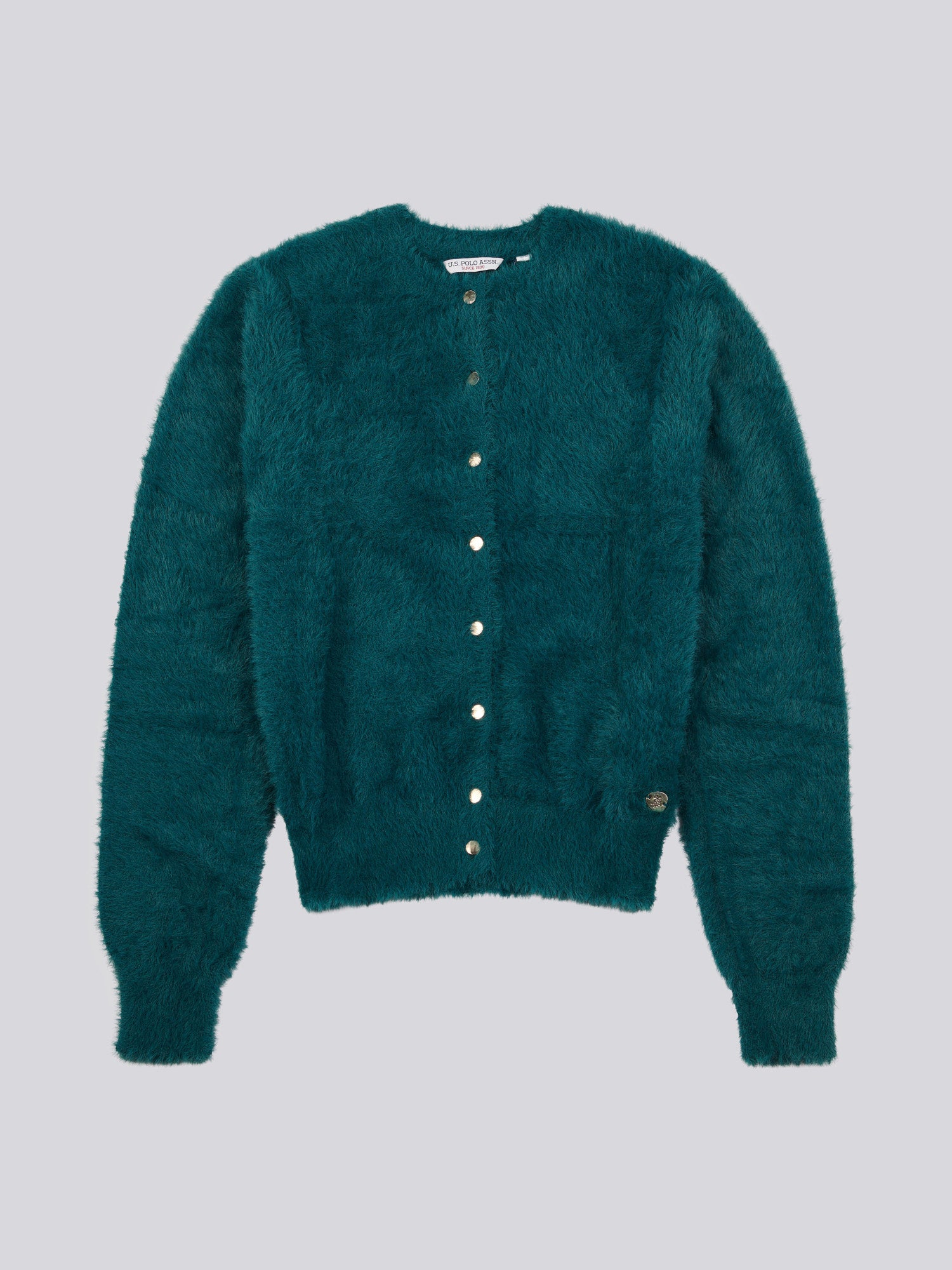 Womens Fluffy Cardigan in Deep Teal