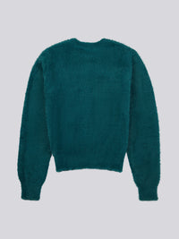 Womens Fluffy Cardigan in Deep Teal