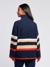 Womens Striped Longline Jumper in Navy Iris