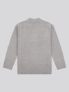 Womens Aran Knit Jumper in Pearl Grey Marl