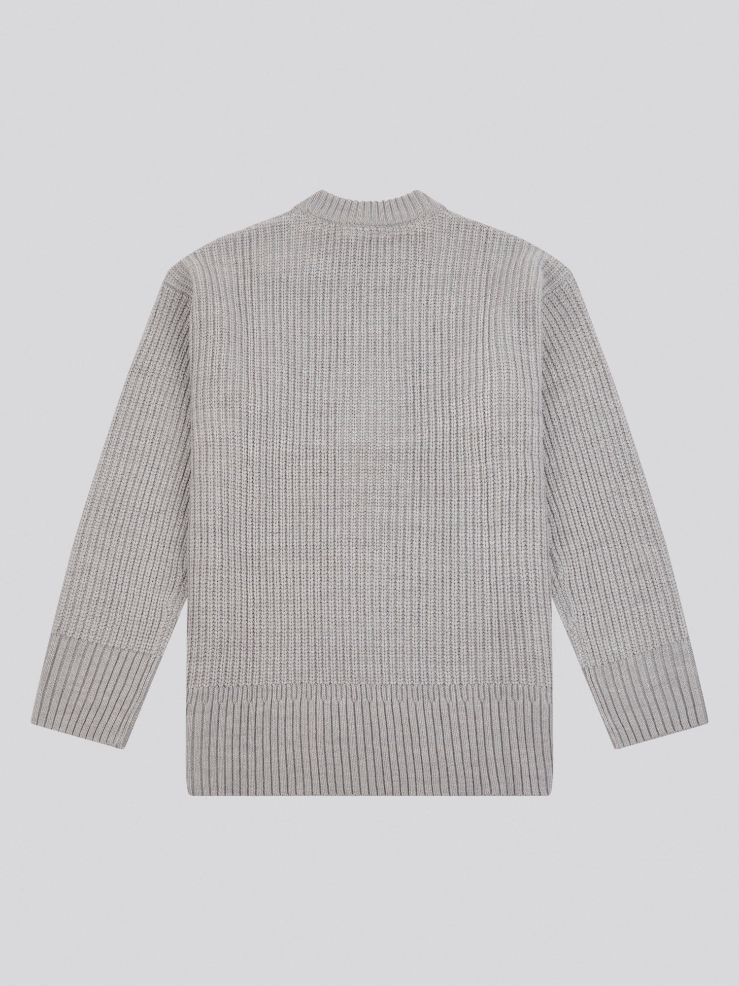 Womens Aran Knit Jumper in Pearl Grey Marl