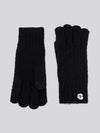 Womens Signature Cable Knit Touchscreen Gloves in Black