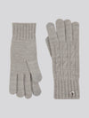 Womens Signature Cable Knit Touchscreen Gloves in Pearl Grey Marl