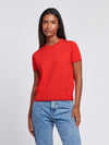 Womens Short Sleeve Crew Neck Jumper in Aura Orange