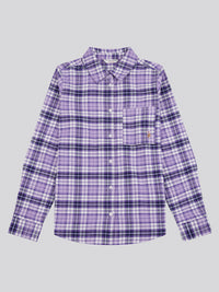 Women’s Loose Fit Brushed Check Shirt in Viola