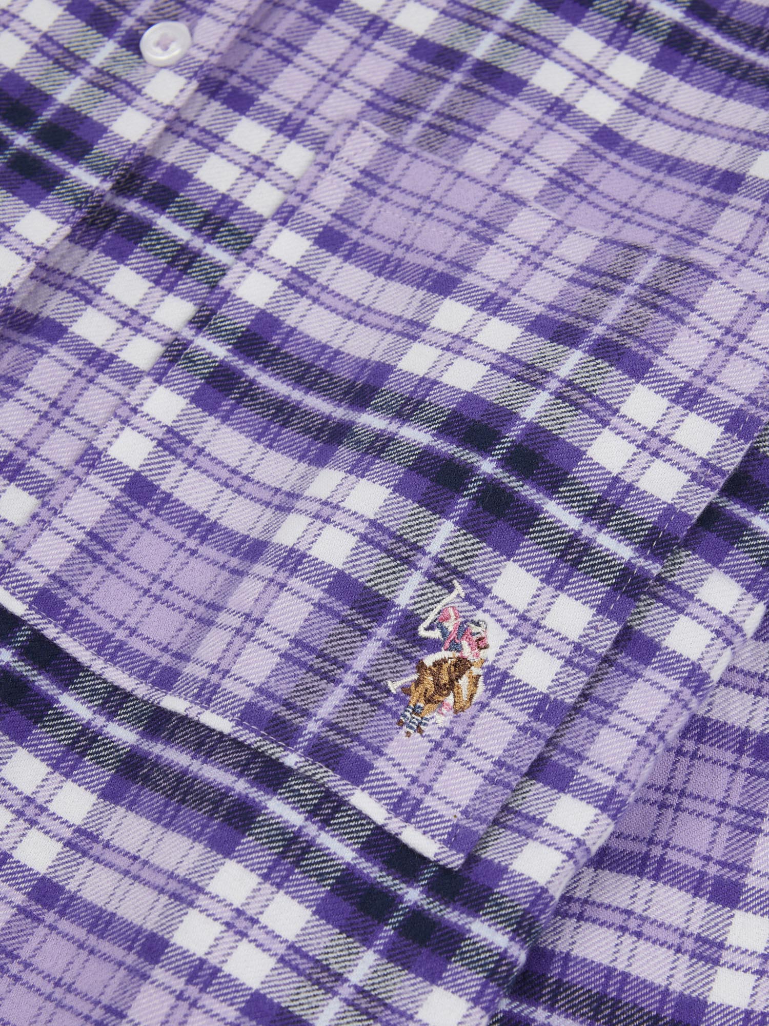 Women’s Loose Fit Brushed Check Shirt in Viola